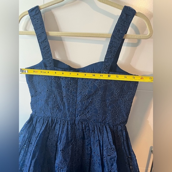 NWT French Connection Embroidered Strappy Midi Dress in Midnight Blue - Picture 17 of 17
